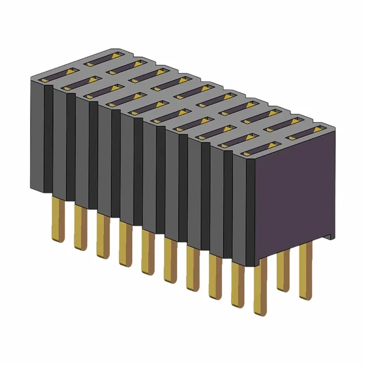 1.27x2.54 มม. ส่วนหัวหญิงสองแถว 180 องศาจุ่ม