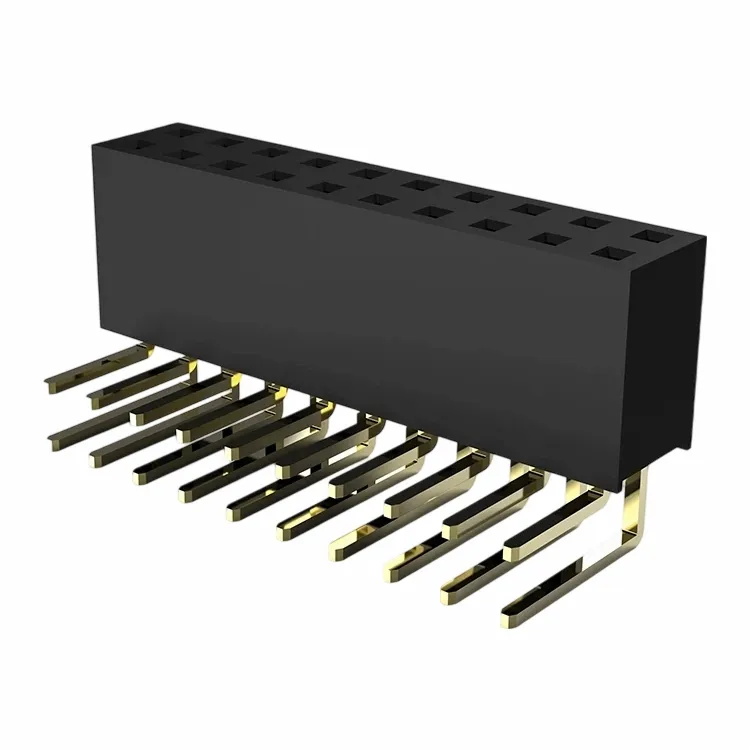 2.54 มม. ส่วนหัวหญิงสองแถวมุมขวาจุ่ม y ประเภท dip y